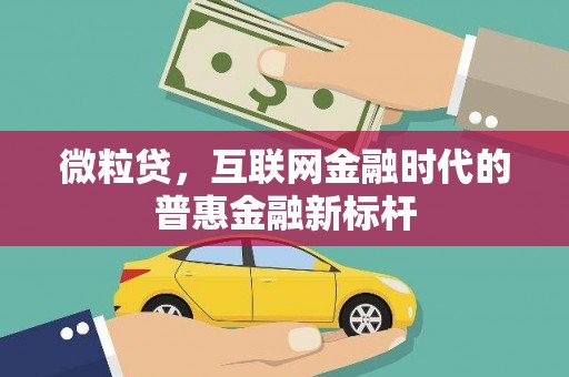 红原微粒贷，互联网金融时代的普惠金融新标杆