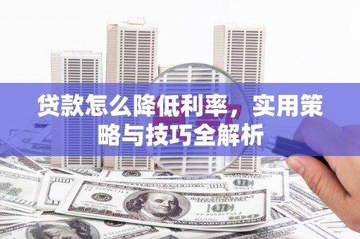 红原贷款怎么降低利率，实用策略与技巧全解析