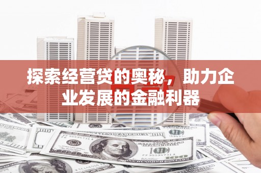 红原探索经营贷的奥秘，助力企业发展的金融利器