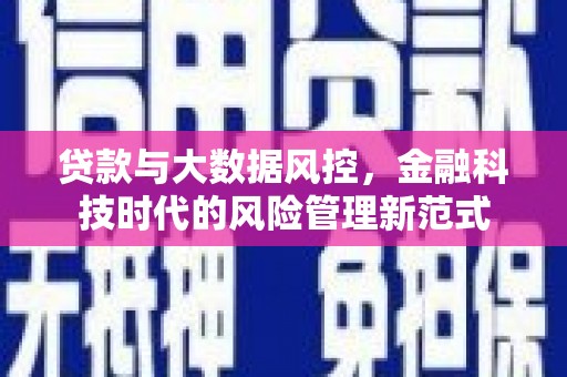红原贷款与大数据风控，金融科技时代的风险管理新范式