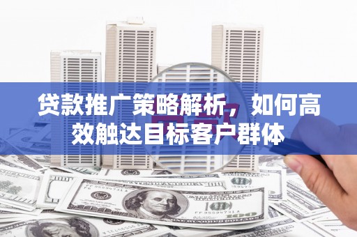 红原贷款推广策略解析，如何高效触达目标客户群体