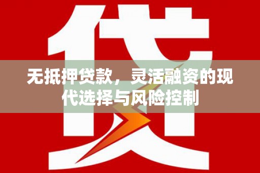 红原无抵押贷款，灵活融资的现代选择与风险控制