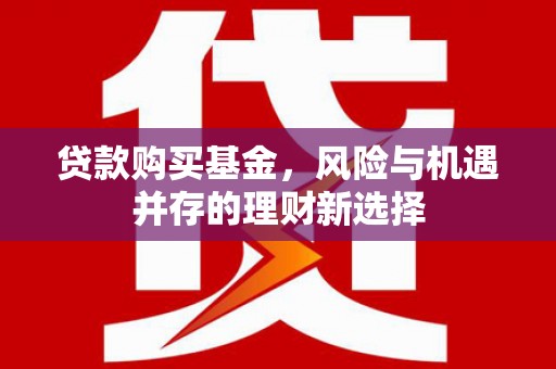 红原贷款购买基金，风险与机遇并存的理财新选择