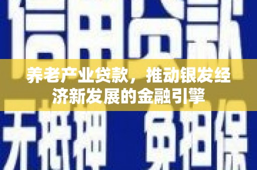 红原养老产业贷款，推动银发经济新发展的金融引擎