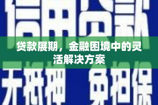 红原贷款展期，金融困境中的灵活解决方案