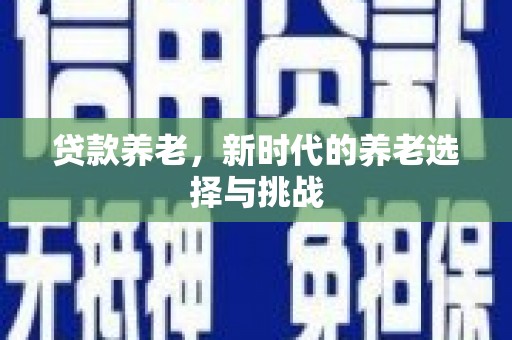 红原贷款养老，新时代的养老选择与挑战