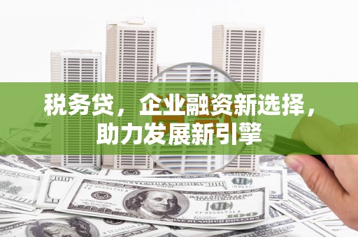 红原税务贷，企业融资新选择，助力发展新引擎