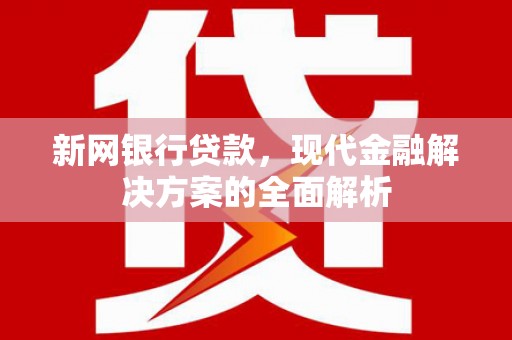 红原新网银行贷款，现代金融解决方案的全面解析